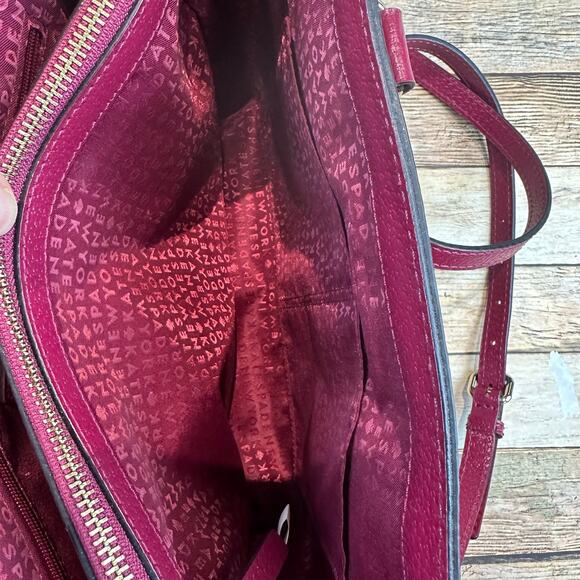 Kate Spade Leather Burgundy Plain Handbag - Picture 5 of 7